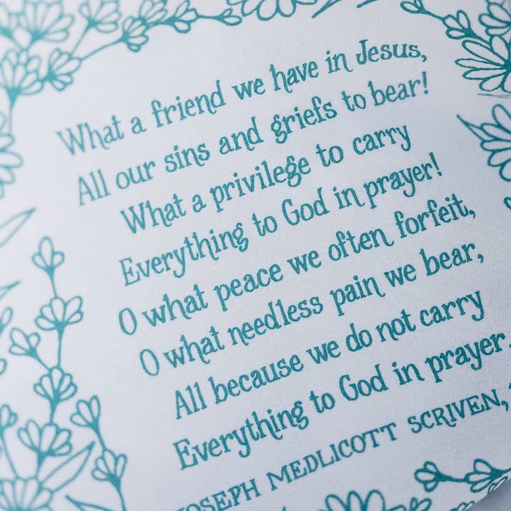 Little Things Studio - Wholesale Tea Towel - What A Friend Hymn Tea Towel — 24"x20"