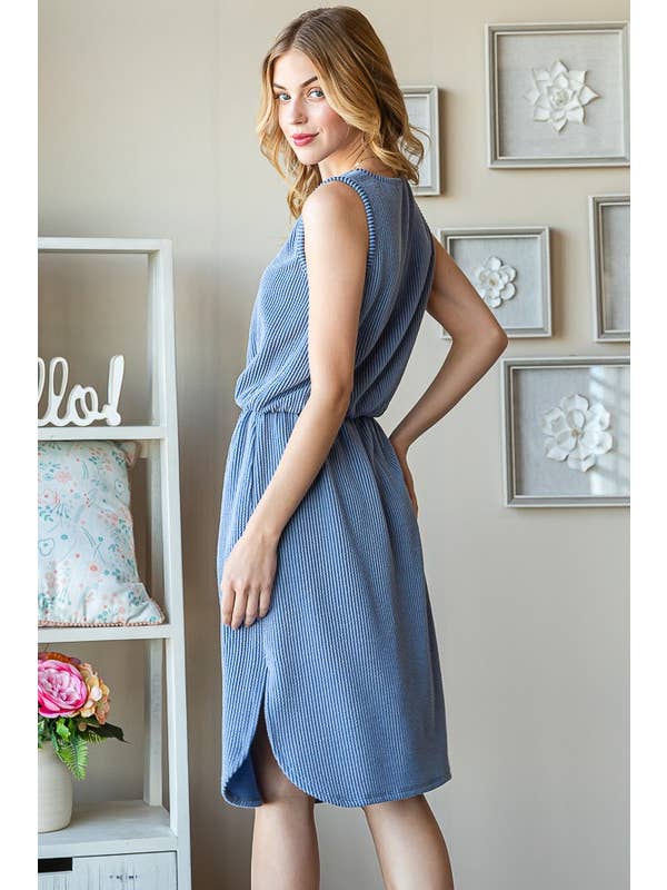 HEIMISH - Vendita all'ingrosso Vestito - Donna - MINI ABITO TINTA UNITA SENZA MANICHE ED6806-1011