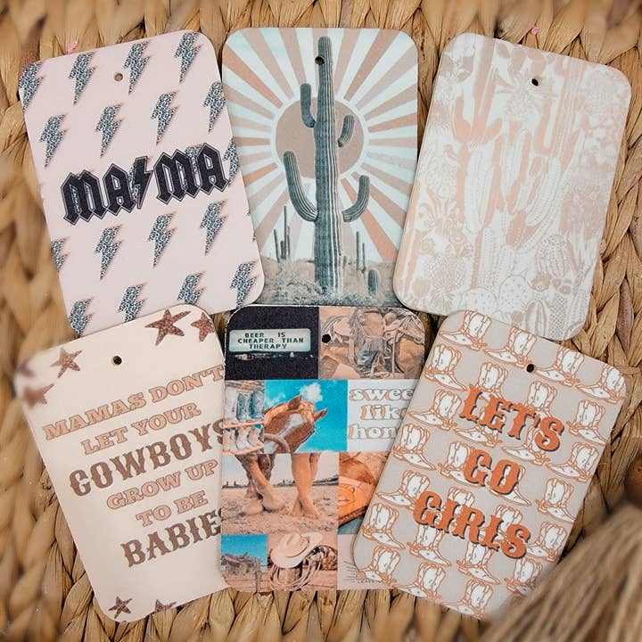 Felt Car Freshener, Car Freshies, Western, Car Accessory for wholesale by Dulce Flor Co,