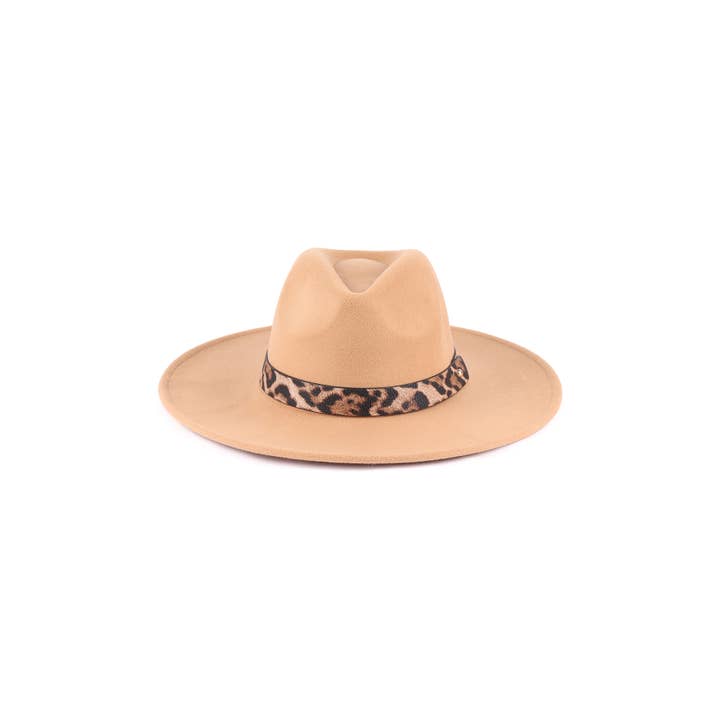 MYS Wholesale Inc - Vente Chapeau en feutre - femme - Chapeau à bord tendance en feutre avec accent léopard10