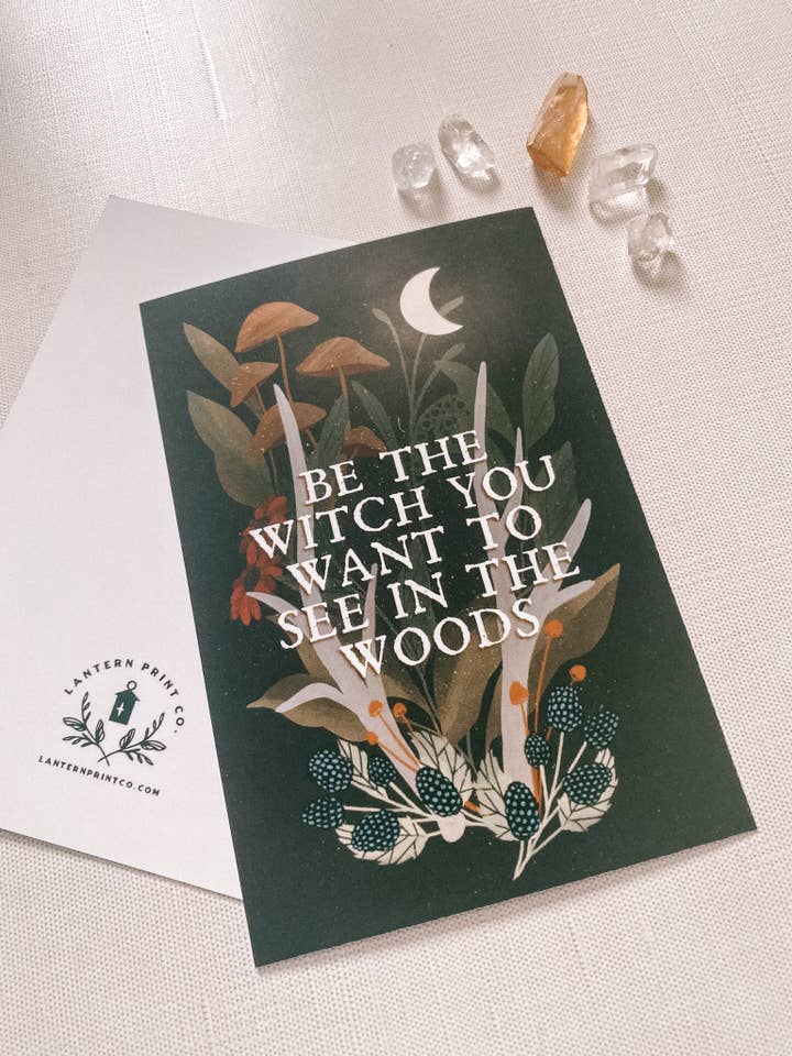 Postcard Print: Be the Witch, 4x6 for wholesale by Lantern Print Co.