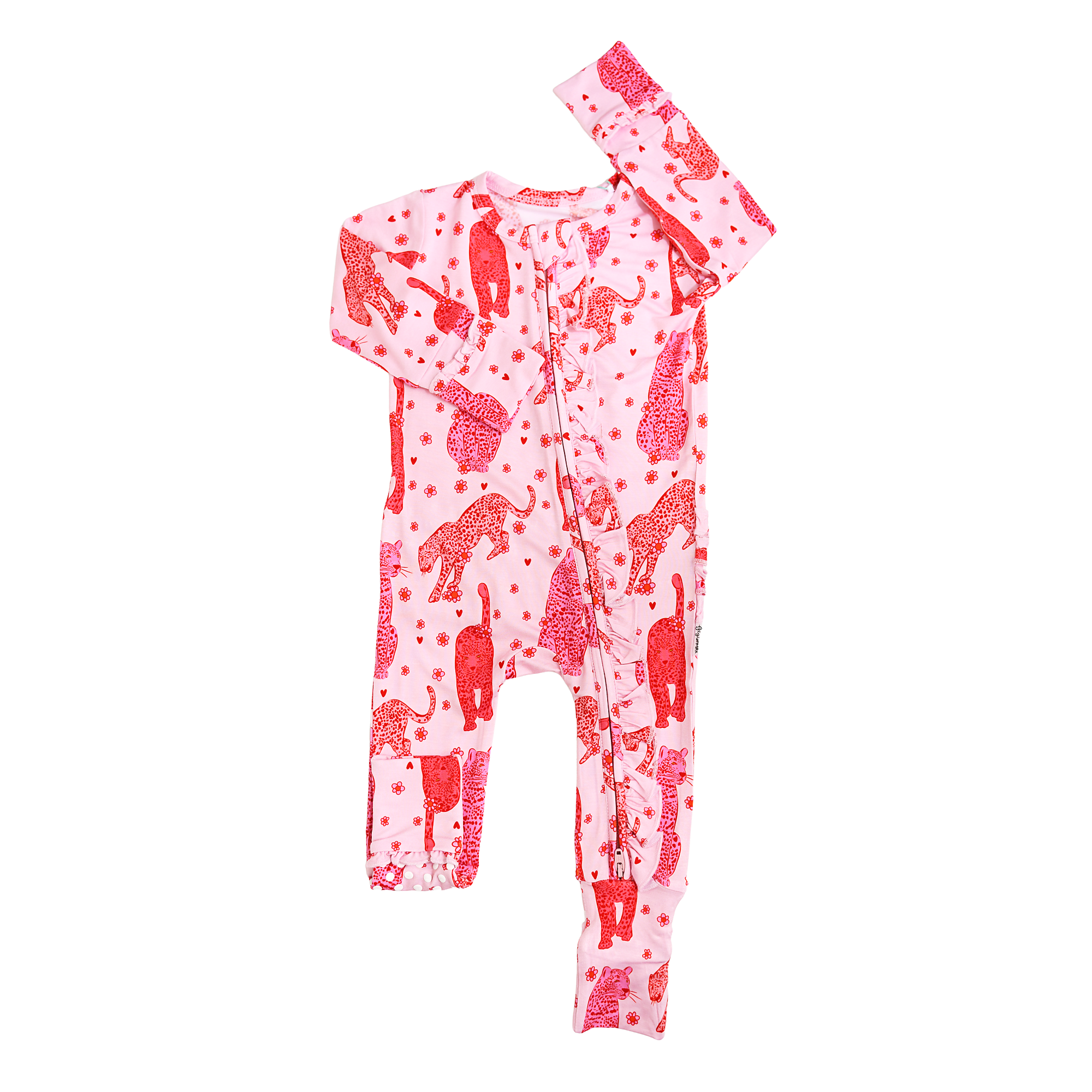 Gigi and Max – Engroshandel Romper - Baby – Cambrie RUFFLE ZIP Valentinsdag Bambus 1ST To-vejs Lynlås0