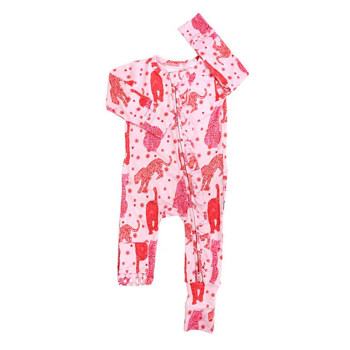 Gigi and Max – Engroshandel Romper - Baby – Cambrie RUFFLE ZIP Valentinsdag Bambus 1ST To-vejs Lynlås0