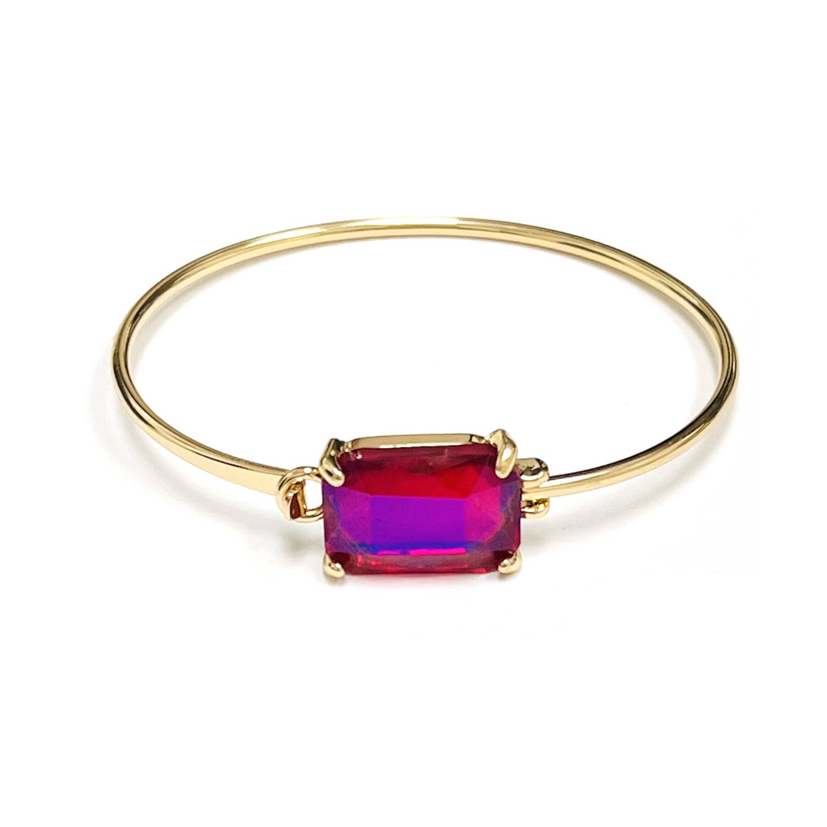 StarryNYC - Venta al por mayor Brazalete - Brazalete de metal rectangular con cristal de vidrio de alta calidad10