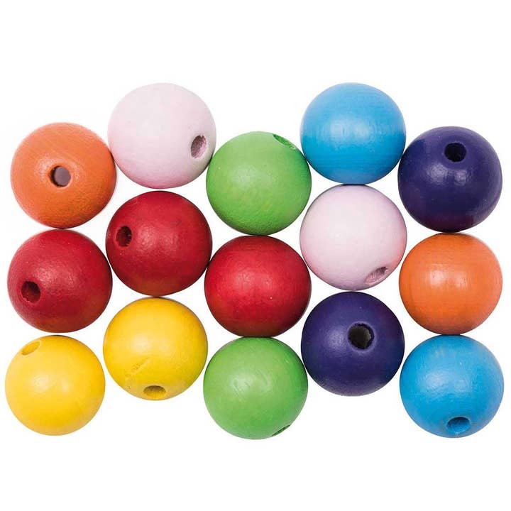 Rainbow 10mm Round Wooden Beads Pack of 500 for wholesale by Kids and Crea