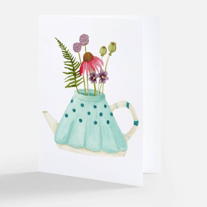 Greeting card - Turquoise tea time for wholesale by Melissa Charette Laganiere