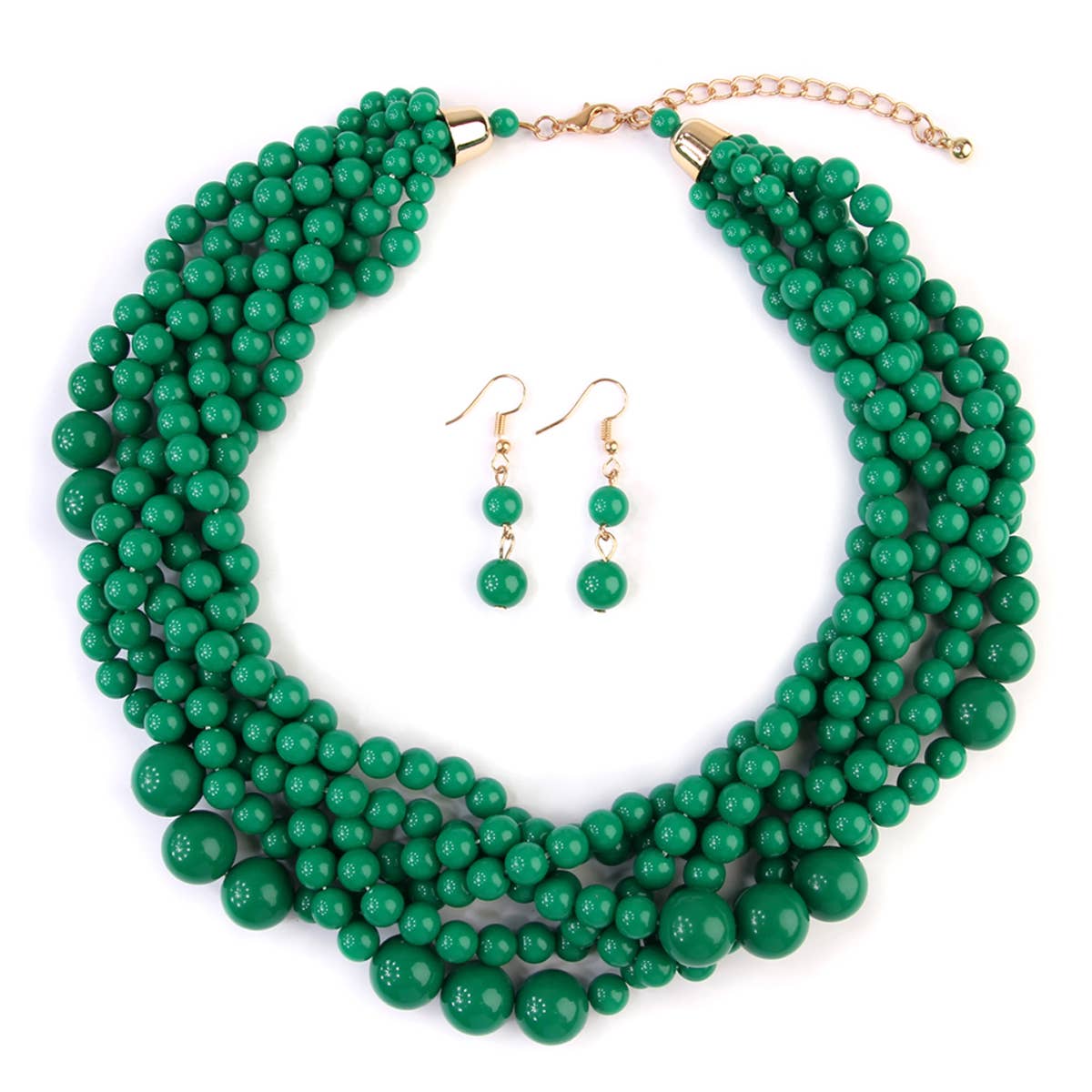 MYS Wholesale Inc - Vente Parures de bijoux - Ensemble collier ras-du-cou et boucles d'oreilles à bulles à plusieurs brins pour femmes30