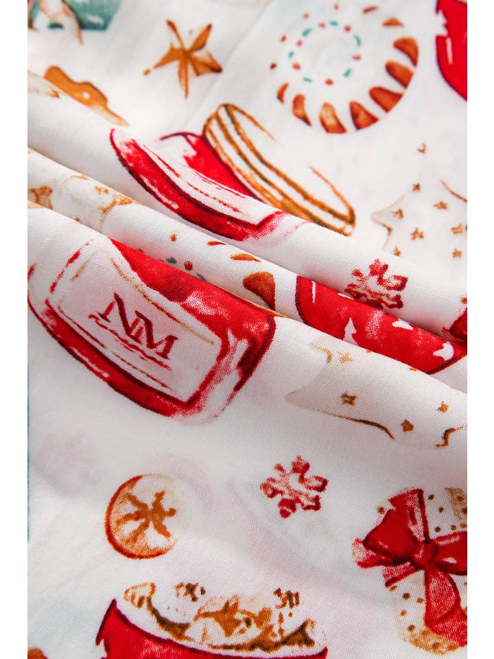 White Christmas Shirt and Pants Pajama Set for wholesale on Faire9