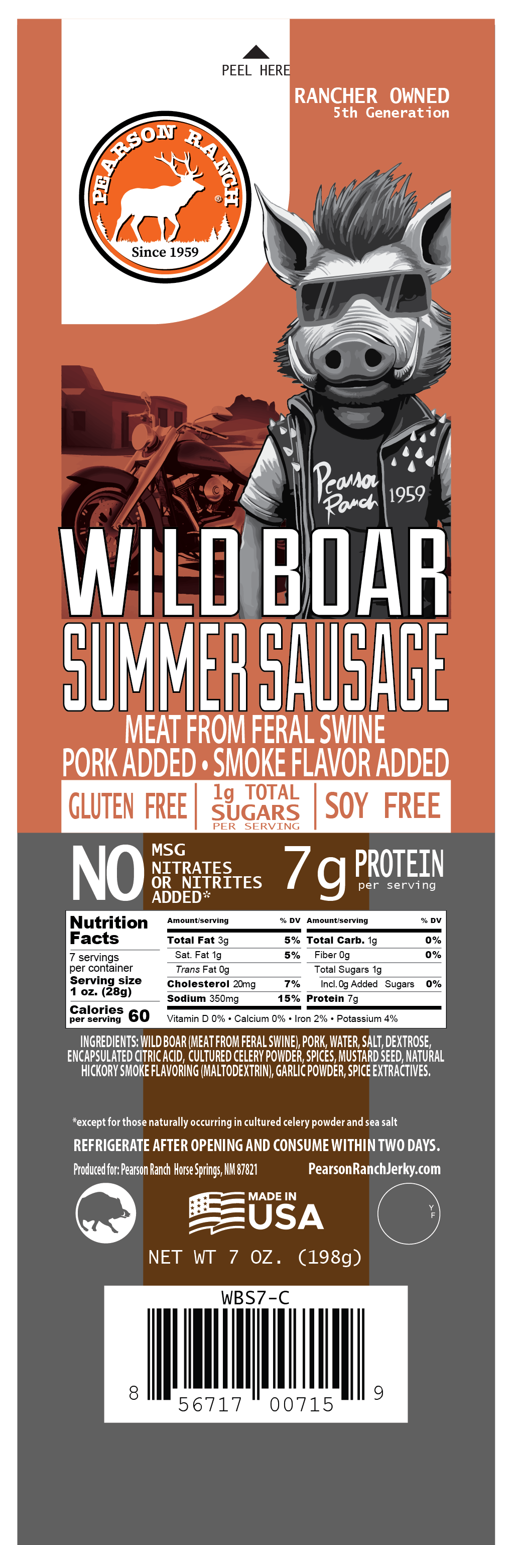 Pearson Ranch Elk & Bison Jerky - Wholesale Sausage - Wild Boar Summer Sausage2