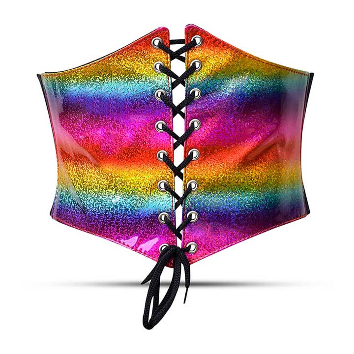 Rainbow Cincher Waist Trainer - Womens Corset Waist belt for wholesale by Miss Leather
