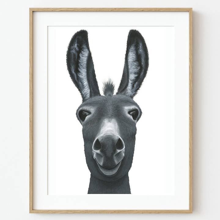 Reflections by Megan – wholesale Art print – Donkey Acrylic Painting, Modern Farmhouse Art