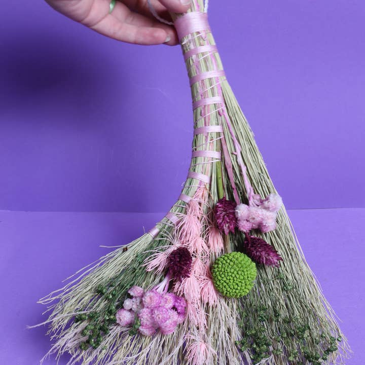 Venus Moon - Wholesale Sculpture - Adorned Floral Whisk Brooms (Assorted Colors)5