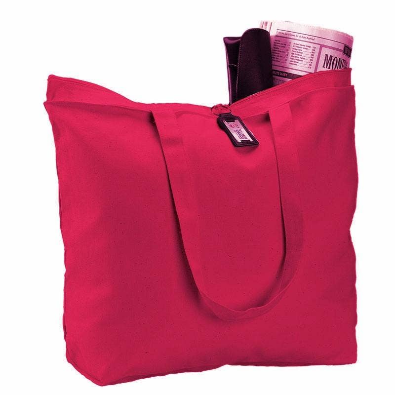 TBF - Vente Tote bag – femme - Sac fourre-tout zippé en toile épaisse TBF avec poche intérieure - TG2617