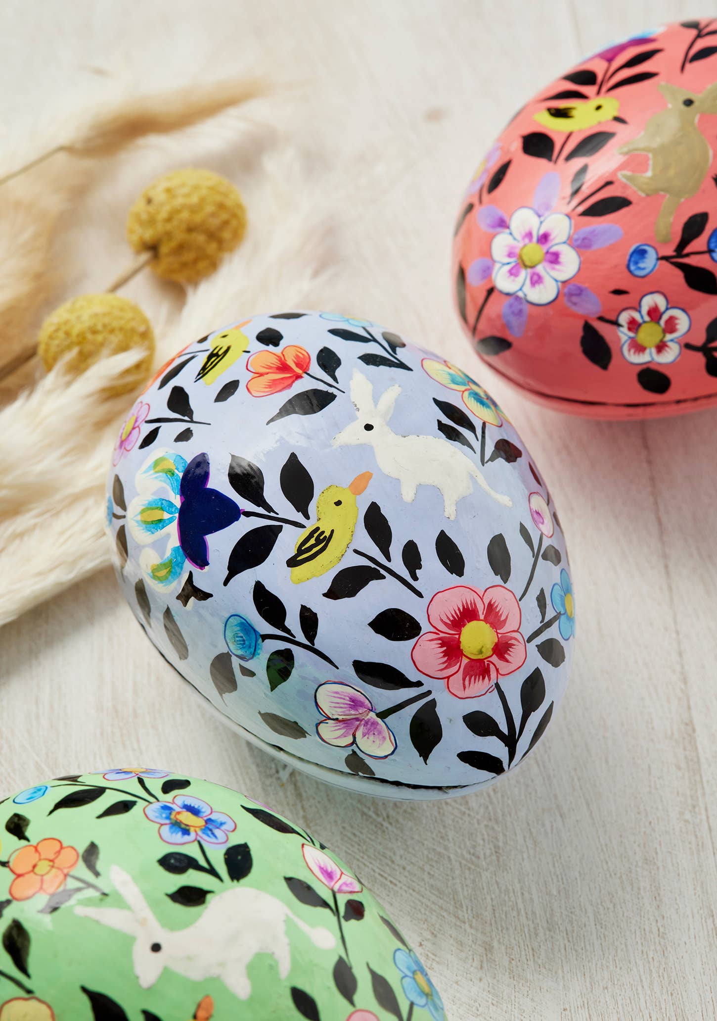 Namaste – wholesale Decorative box – Kashmiri Bunny&Chick Hand Painted Egg Gift Box3