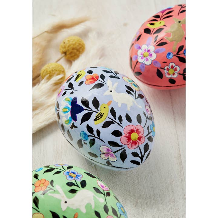 Namaste - Wholesale Decorative box - Kashmiri Bunny&Chick Hand Painted Egg Gift Box3
