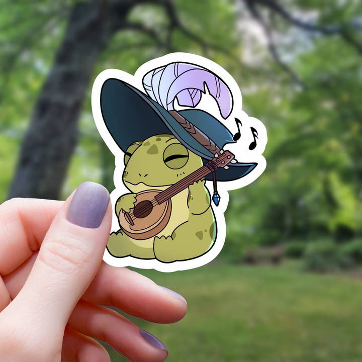 Mimic Gaming Co - Wholesale Sticker - Frog Bard RPG Class Inspired Sticker - 3"