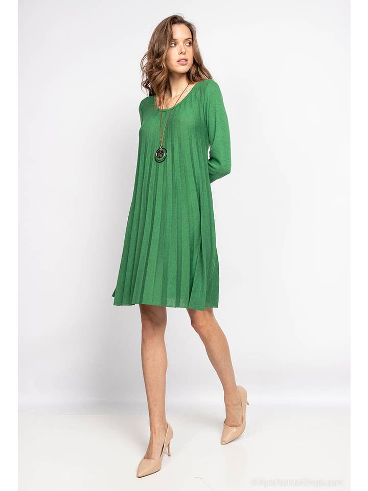 P&R STAR – Großhandel Kleid – Damen – Plissiertes Strickkleid24