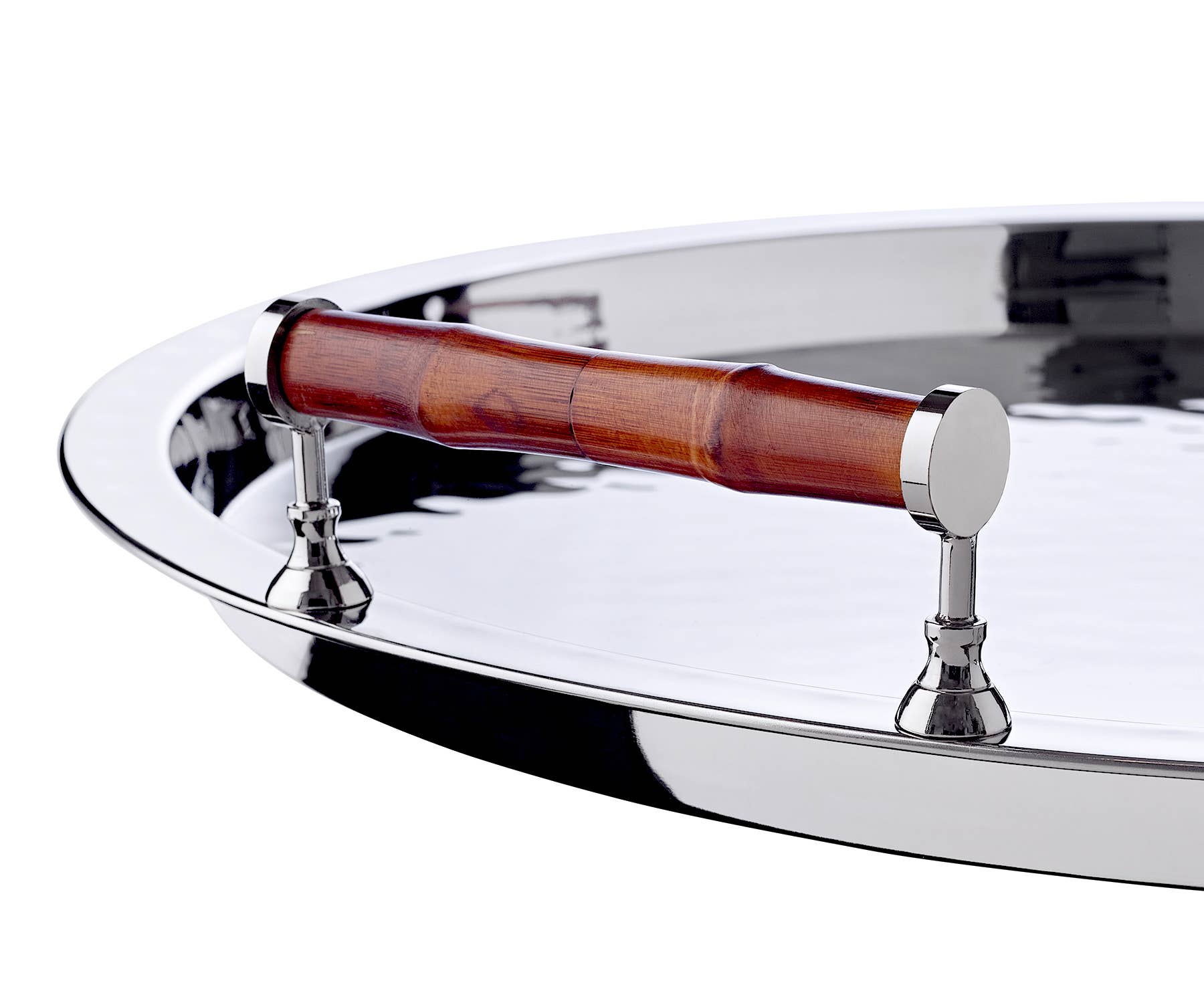 EDZARD - Wholesale Serving Tray - Serving Tray Hugo, Round, Stainless Steel Nickel-Plated2