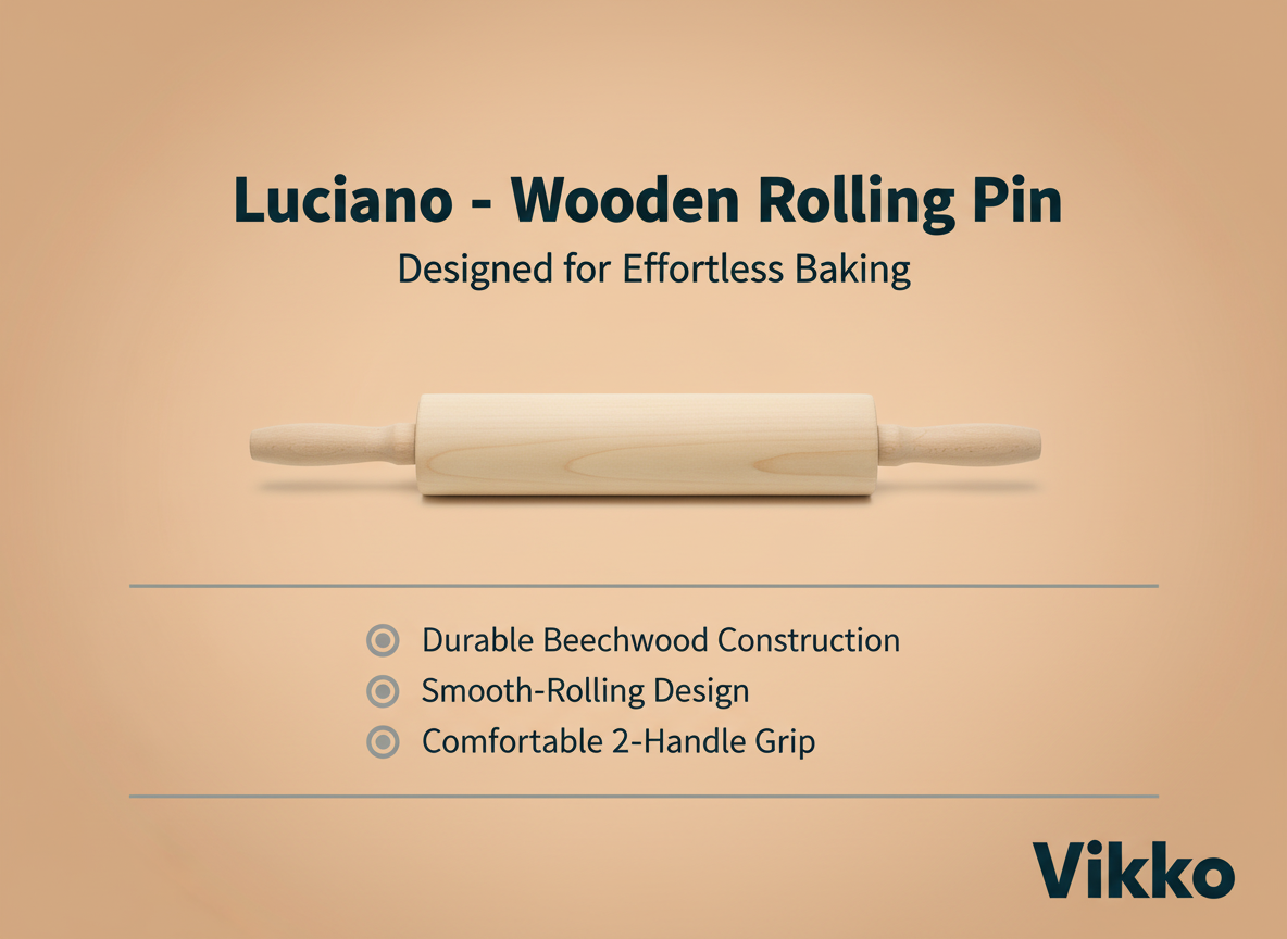 Kadra Kitchenware - Vendita all'ingrosso Mattarelli - Luciano - Mattarello in legno, 2 manici3