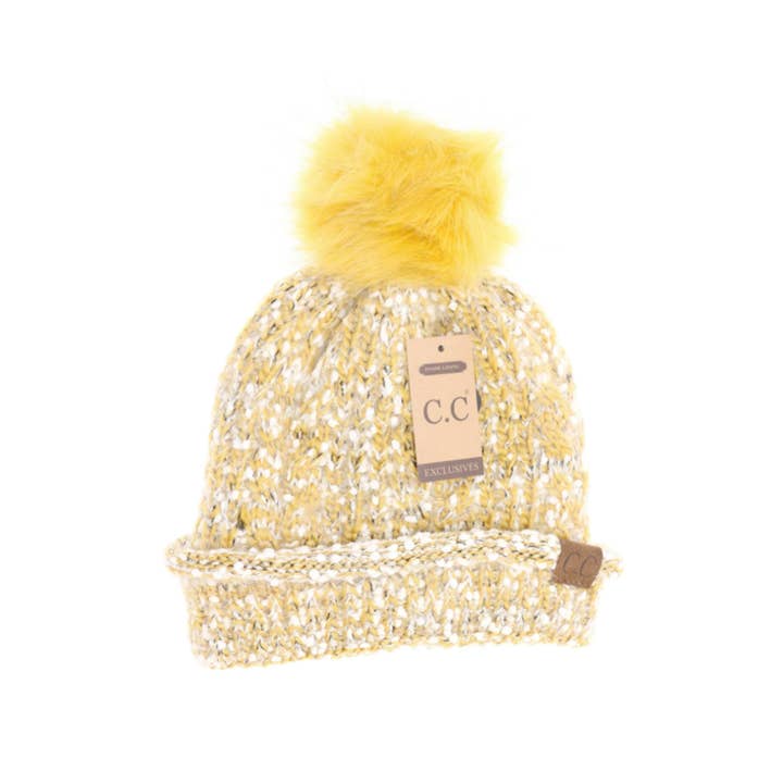 Suzie Q USA - Wholesale Beanie - Women's - Eyelash Confetti Yarn Knitted Pom Beanie6