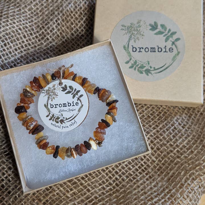 Brombie - Wholesale Beaded Bracelet - Adult genuine Baltic Amber healing stretch bracelet4