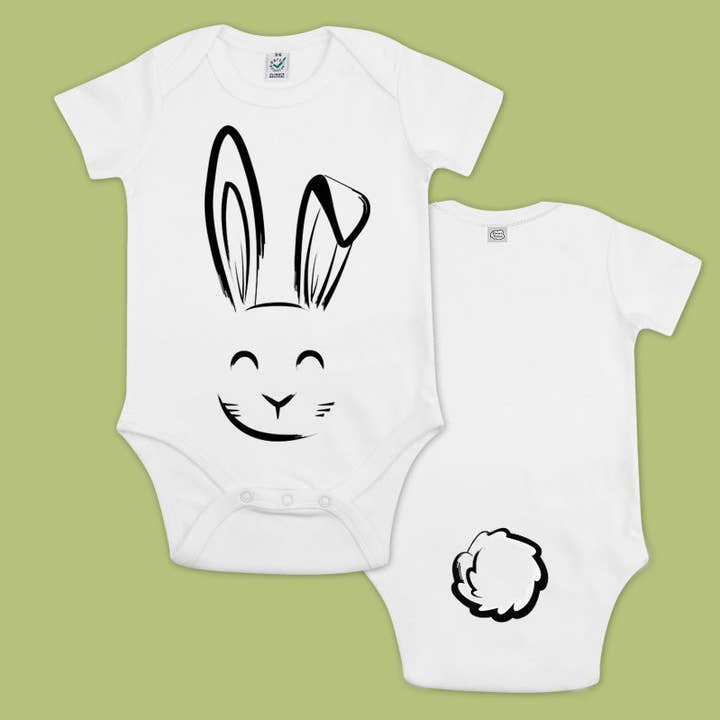 Body bébé en coton biologique Bunny - Manches courtes pour la vente par Micastricas