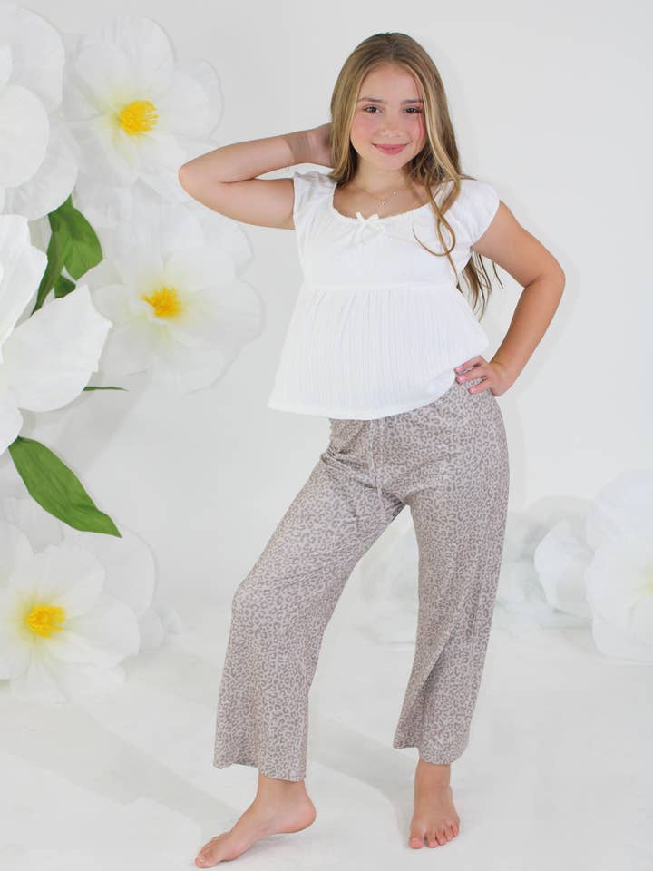 Paper Flower - Wholesale Pants - Kids - Distressed Animal Print Pants Tween Girls1