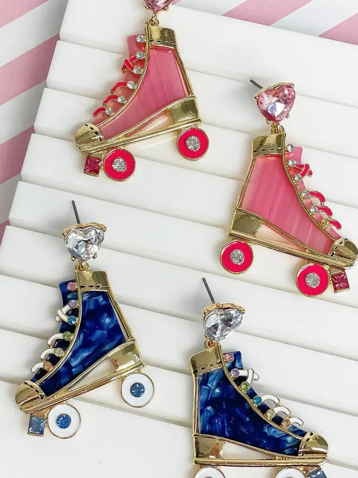 Farbige Rollschuh-Ohrhänger für den Großhandel von Prep Obsessed Wholesale