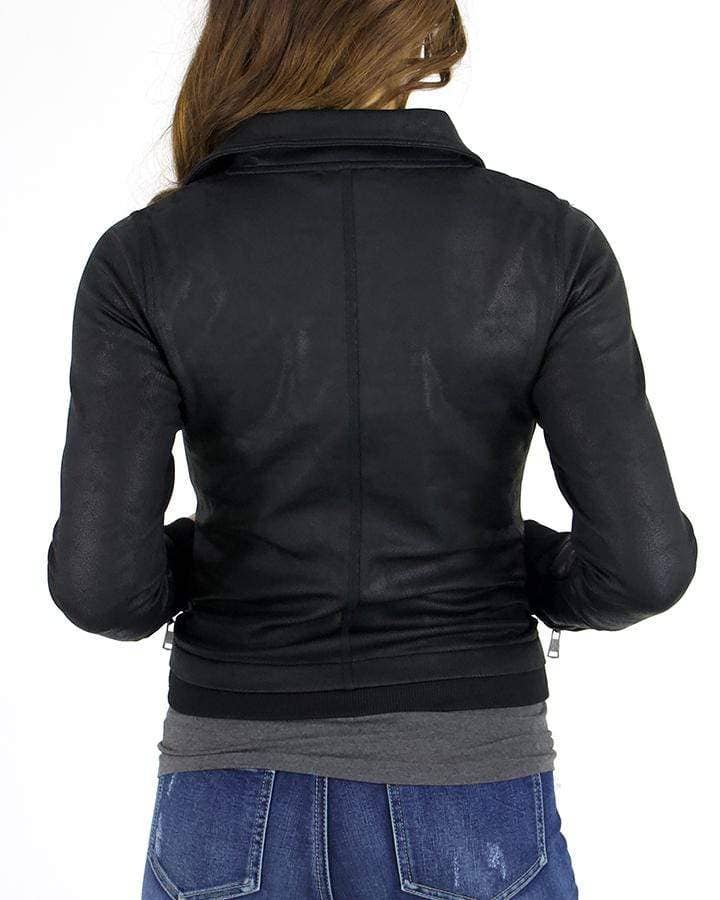 Move Free Leather-Like Moto Jacket in Black for wholesale on Faire9