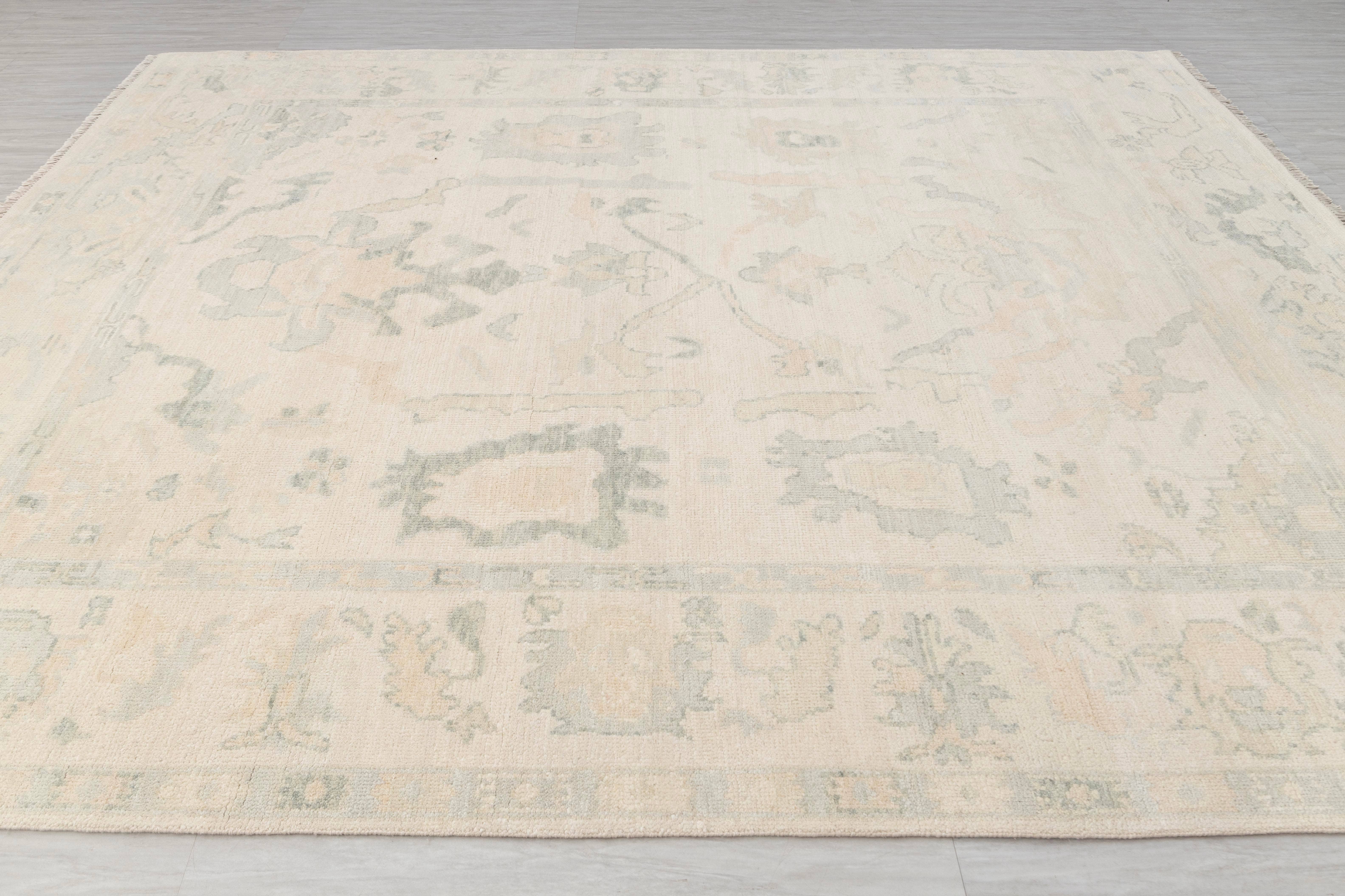 Aesthetic Homes LLC – Tapete por atacado – Tapete de Lã Oushak Creme Marfim, Feito à Mão – JC-61255