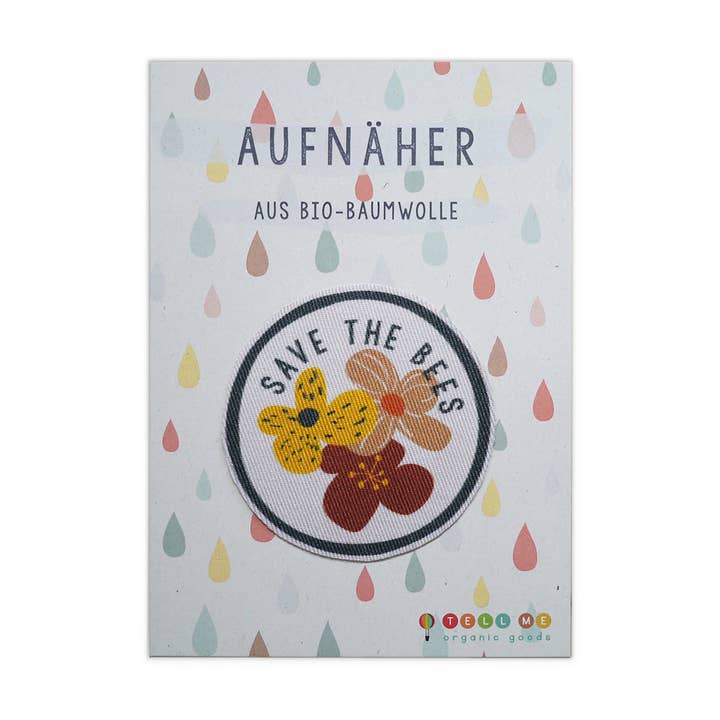 Patch bloemen 'Red de bijen' bio voor wholesale door Tell Me