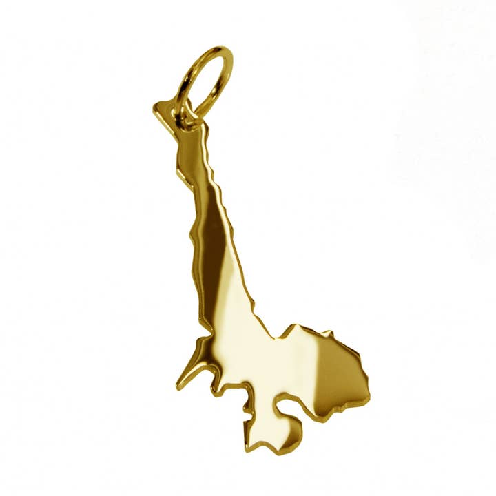 Necklace pendant in the shape of the map of Lake Garda for wholesale by S.W.w. Schmuckwaren GmbH