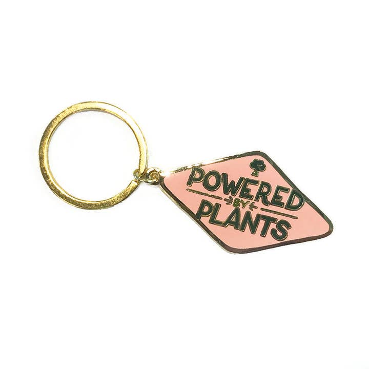 Powered by Plants Keychain for wholesale by Slightly Stationery