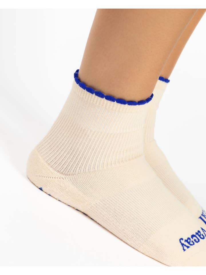 Pointe Studio - Wholesale Sokken - Dames - Dames sokken Mental Vacay met enkelgrip – antislip katoenmenging voor pilates en barre4