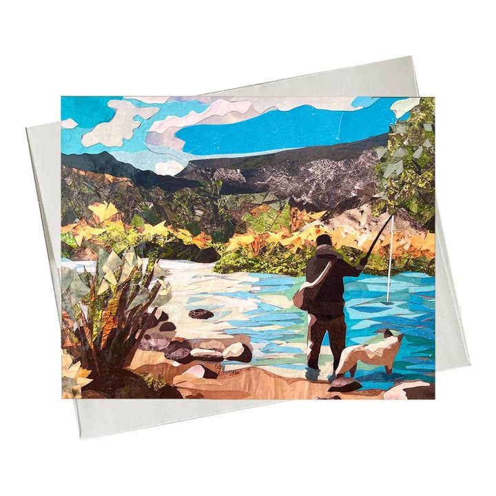 Gone Fishing - Greeting Card for wholesale by Pi Luna Art