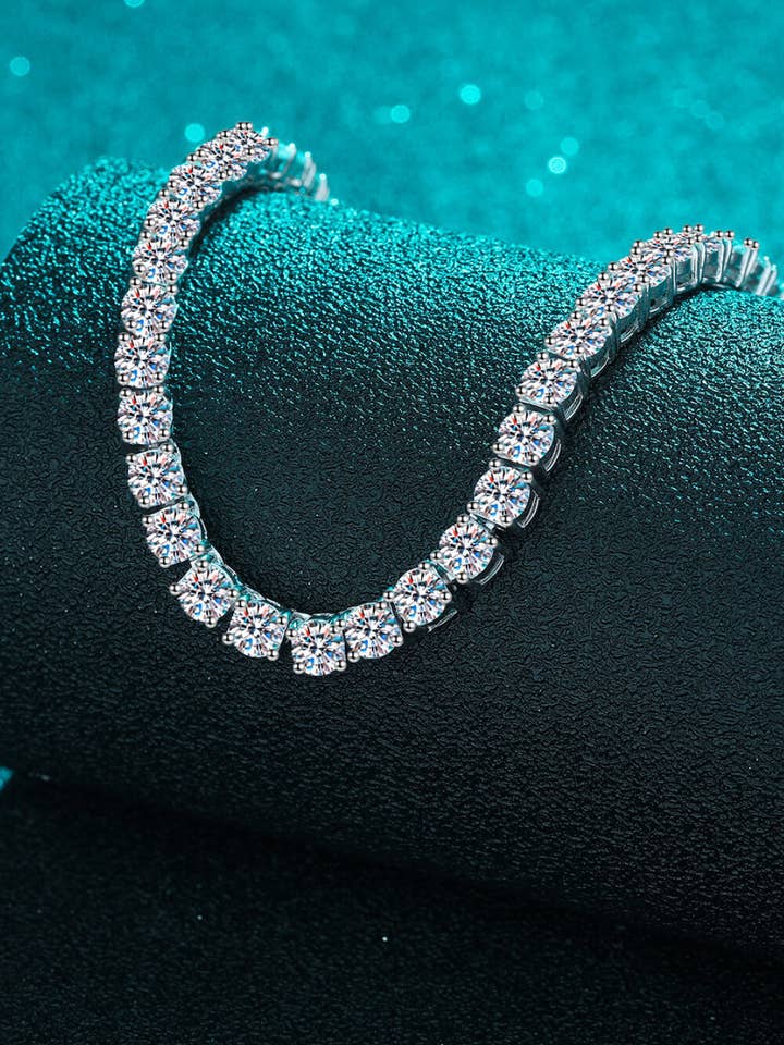 Collar bañado en rodio de moissanita para venta al por mayor de Sparkala