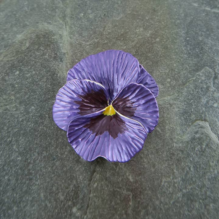 Alexander Thurlow & Co Ltd - Wholesale Brooch - Pansy Purple Flower Brooch1