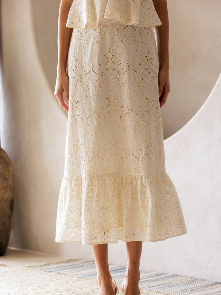 JS10053 - EMBROIDERED MIDI SKIRT for wholesale by STORIA