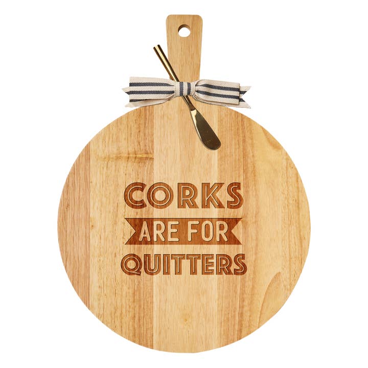 19" x 14" Skærebræt i gummitræ med tykt håndtag og guldsprøjte | Korkpropper er for quitters for engroshandel hos Sophistiplate