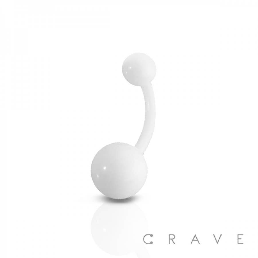 CRAVE - Wholesale Belly Ring - BIOFLEX BARBELL WITH ACRYLIC BALL BASIC NAVEL RING1