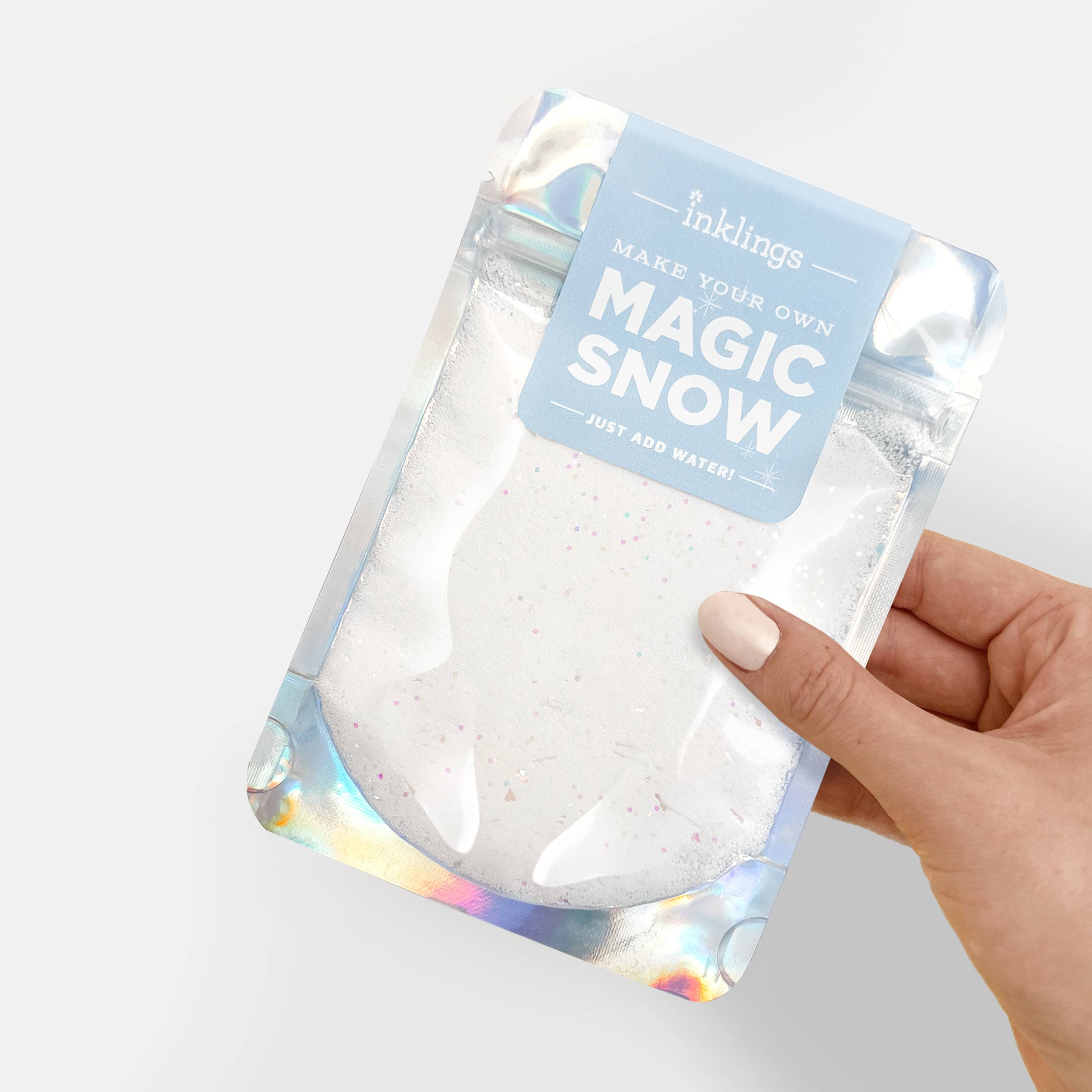 Inklings Paperie – wholesale DIY craft kit – Child – Snow Kit - Magic Snow (Blue) - Holiday Activity2