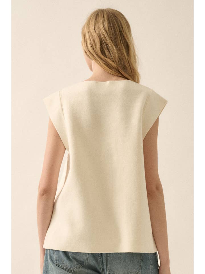 Promesa USA - Wholesale Cardigan - Women's - Solid V-Neck Cap-Sleeve Button-Front Cardigan8