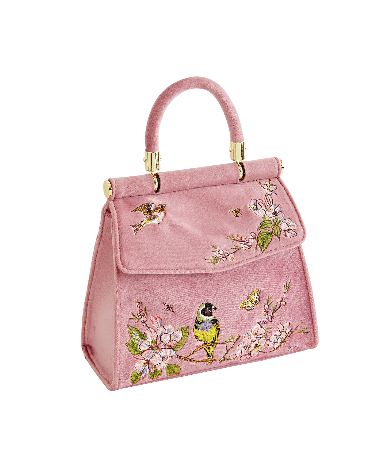 Fable England - Wholesale Tote Bag - Women's - Morning Song Bird Embroidered Mini Pink Tote - UK, US & EU4