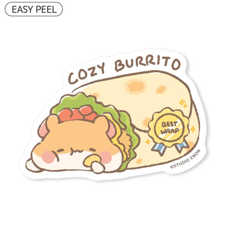 Muffinmaru Cozy Burrito Sticker for wholesale by Studio Enon