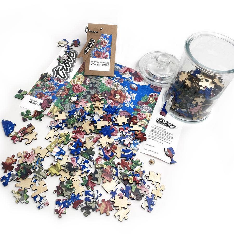 Trove - Wholesale Puzzel - Volwassene - Houten puzzel: bloemen tafelkleed in glazen pot5