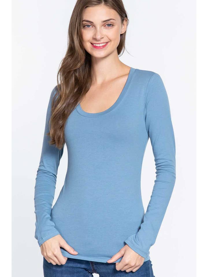 Vanilla Monkey - Wholesale Knit Top - Women's - Long Sleeve Scoop Neck Basic Top6