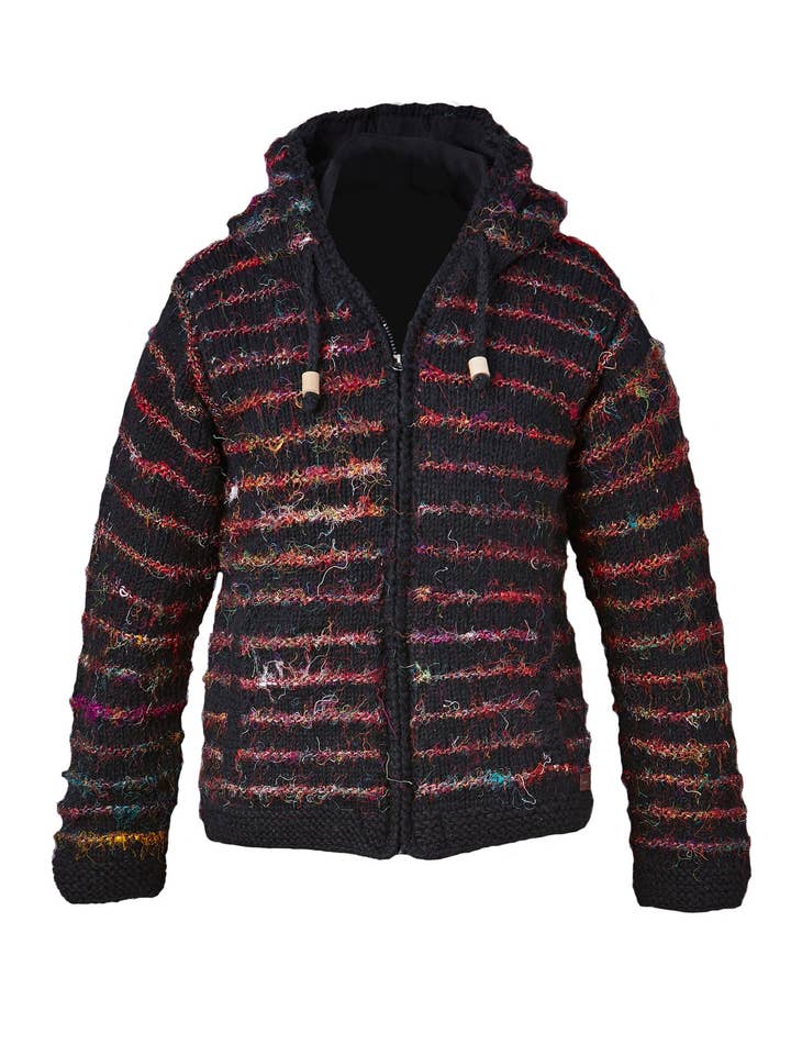 Namaste – wholesale Jacket – Unisex – Khyana Recycled Silk Mix Zip, Hood Jacket