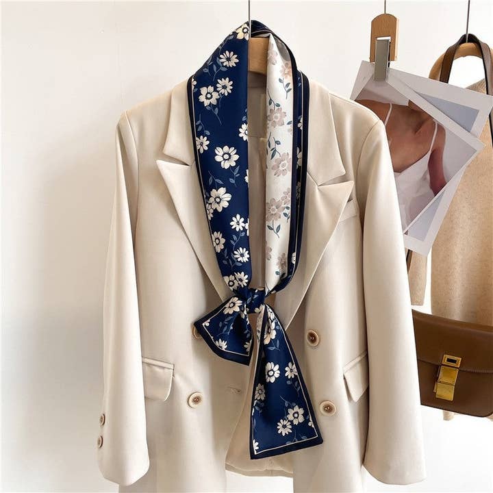 Ekartini - Wholesale Scarf - Women's - Long Thin Printed Silk Scarf6