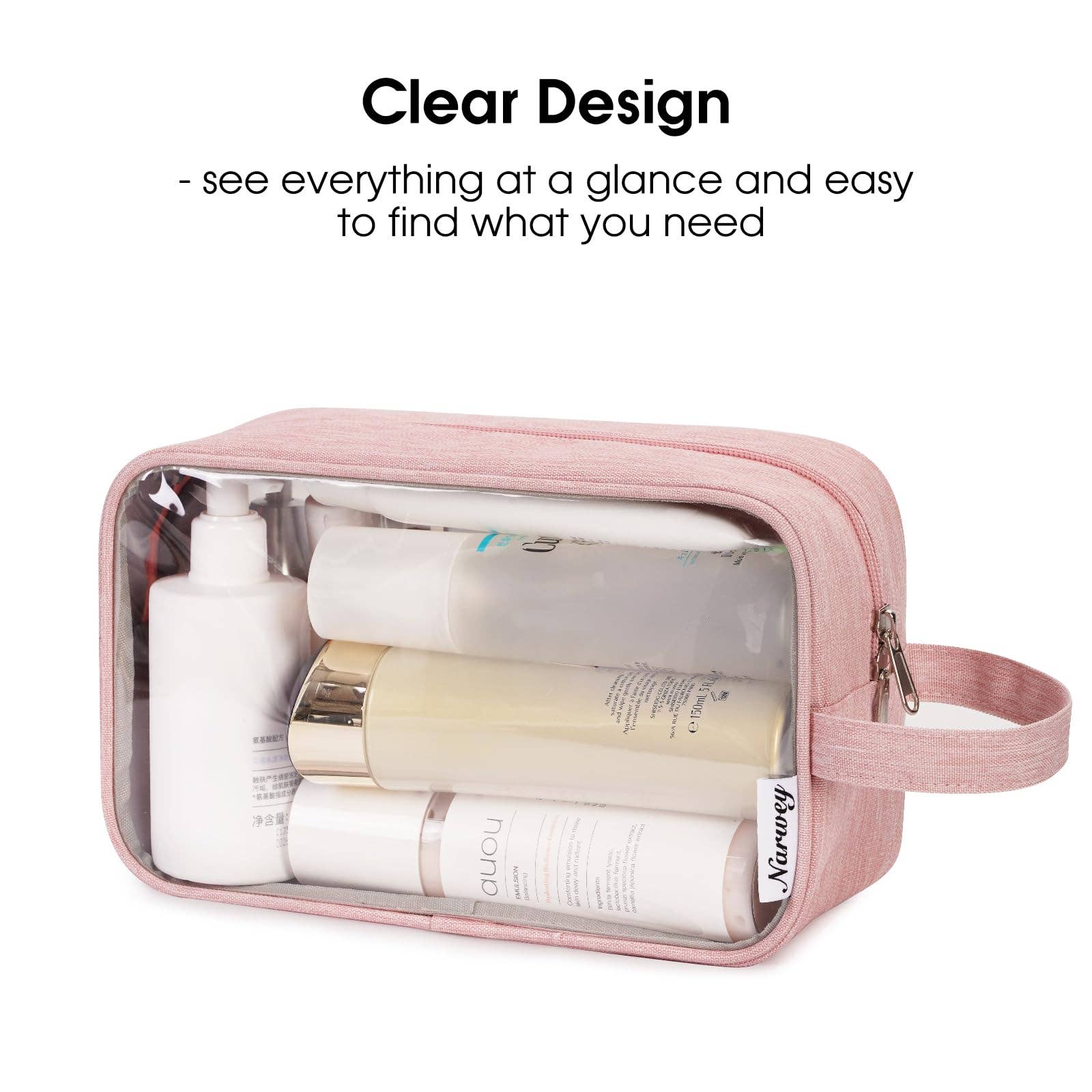 wandf - Wholesale Toiletry Bag - Women's - Clear Travel Toiletry Bag Makeup Bag Organizer with Zipper10