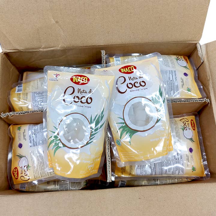 Takari International, Inc. - Wholesale Snack Pack - Kids & Baby - Inaco Nata De Coco- Mango Flavor, 24 Pouches/Case, 12.69oz(360g)4